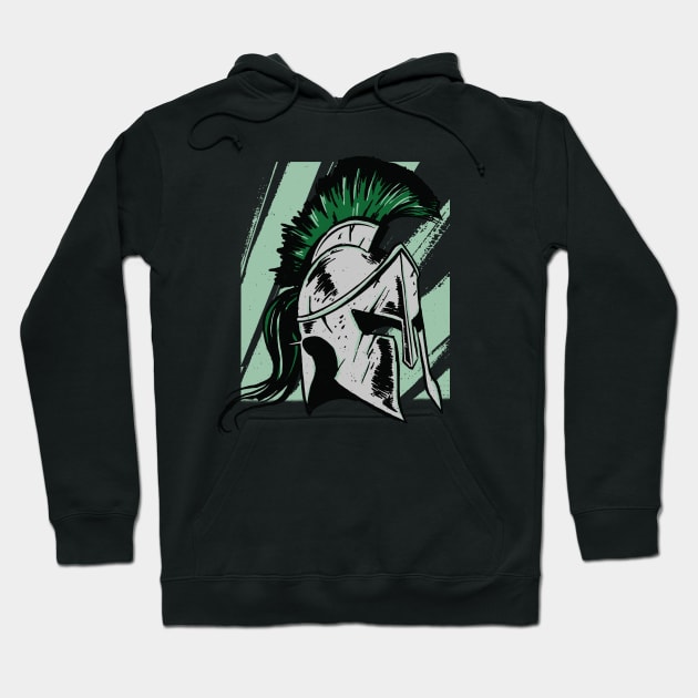 Gritty Spartan Helment Illustration Hoodie by SLAG_Creative